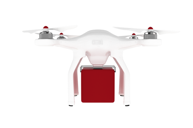 Drone with Red Cube Cargo Vector on Transparent Background - Download Free Stock Videos Pikwizard.com