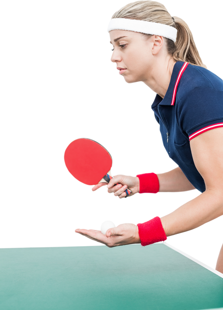 Female Athlete Ready to Serve in Transparent Ping Pong Match - Download Free Stock Videos Pikwizard.com