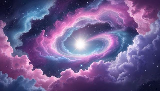 Spiraling Nebula Encircling Bright Star in Vibrant Cosmos