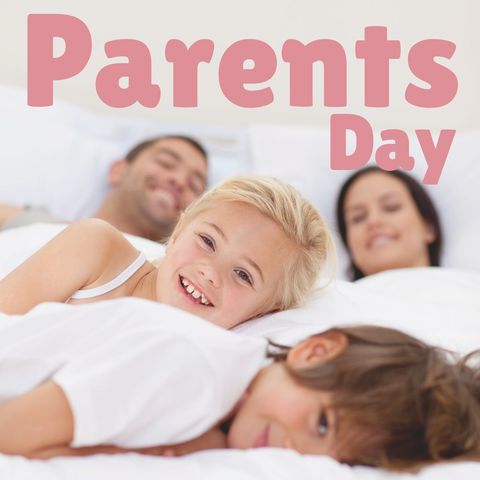 smiling family with children celebrating together on parents day - Download Free Stock Templates Pikwizard.com