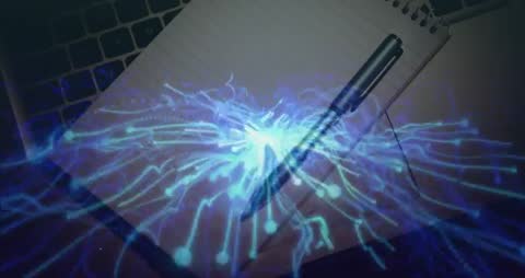 Digital Waves of Innovation Connecting Notebook and Keyboard