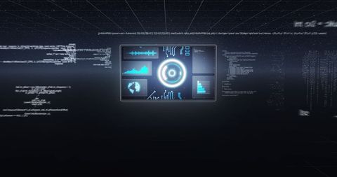 Digital Interface with Holographic Scanning and Data Processing - Download Free Stock Images Pikwizard.com
