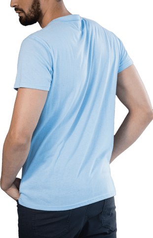 Back View of Man in Light Blue T-Shirt on Transparent Background - Download Free Stock Videos Pikwizard.com