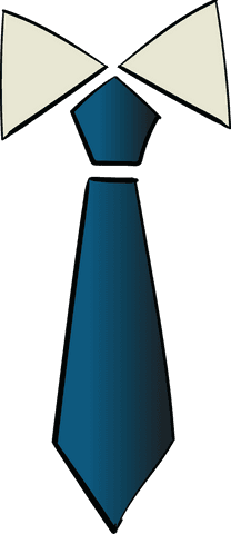 Transparent illustration of shirt collar and blue tie design
