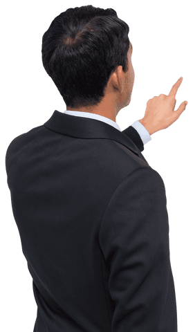 Businessman Pointing on Transparent Background in Formal Suit - Download Free Stock Videos Pikwizard.com