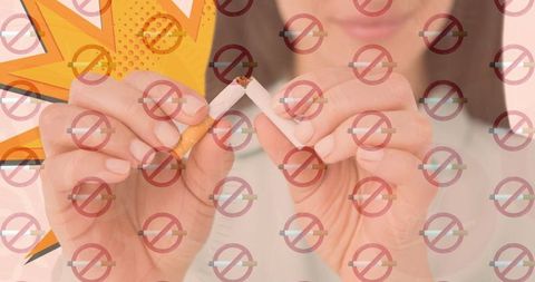 Breaking Cigarette Anti-Smoking Awareness Concept