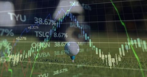 Golf Ball on Course with Financial Data Overlay - Download Free Stock Images Pikwizard.com