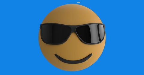 Cool Emoji with Sunglasses on Vibrant Blue Background - Download Free Stock Images Pikwizard.com