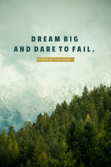 Inspirational Quote on Misty Mountain Background - Download Free Stock Templates Pikwizard.com