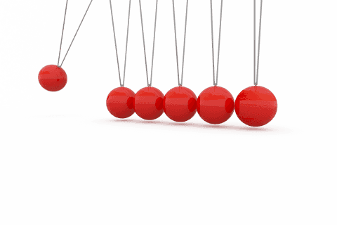 transparent red newton's cradle demonstrating physics concept - Download Free Stock Videos Pikwizard.com