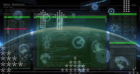 Digital Interface with Data Processing Over Earth Animation