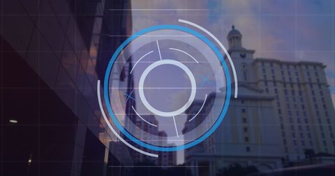 Tech-Inspired Financial Analysis Overlaid on Modern Cityscape