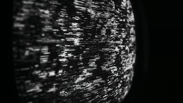 Futuristic Digital Globe with Glitchy Data Patterns