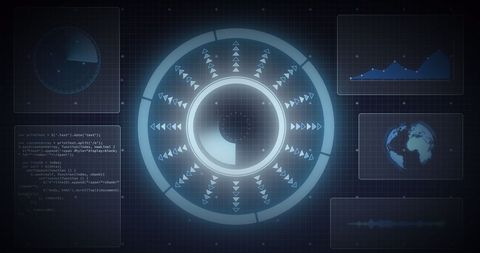 Futuristic Digital Interface with Data Visualization and Scanning - Download Free Stock Images Pikwizard.com