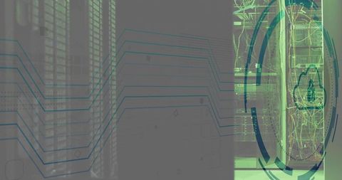 Neon Data Center HUD Showing Single Server Rack with Cloud Interface Overlay