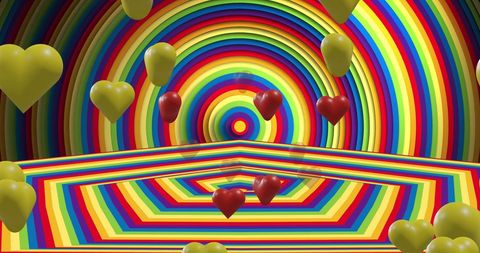 Rainbow Heart Balloons Celebrating LGBTQIA Pride