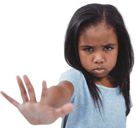 Serious Young Girl with Hand Outstretched in Transparent Background - Download Free Stock Videos Pikwizard.com