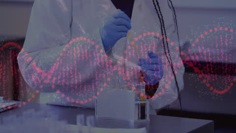 Female Scientist Working on DNA Analysis in Laboratory