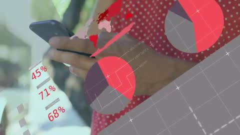 Man Using Smartphone with Data Analytics Overlay for Insights