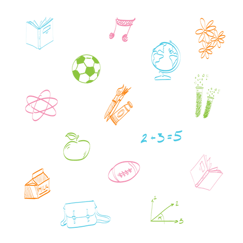 Colorful Symbols for Education and Leisure Activity on Transparent Background - Download Free Stock Videos Pikwizard.com