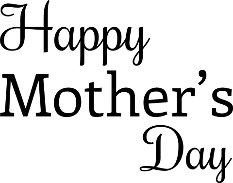 Happy Mother's Day Text PNG on Transparent Background