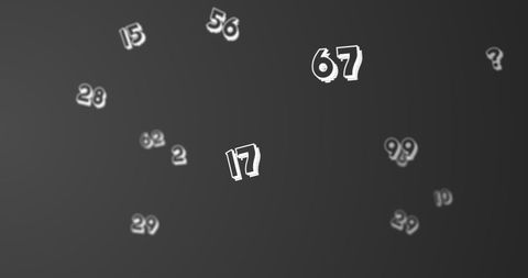 Scattered numbers on dark grey background