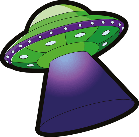 colorful green flying saucer with purple beam on transparent background - Download Free Stock Videos Pikwizard.com