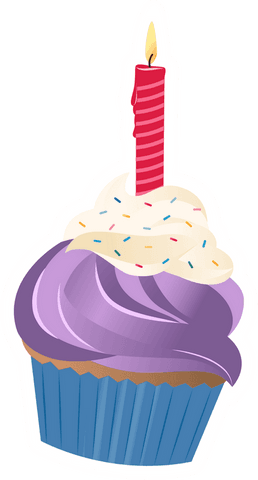 purple frosted cupcake with birthday candle on transparent background - Download Free Stock Videos Pikwizard.com