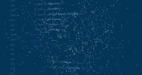 Glowing digital network with code highlight against cybersecurity theme