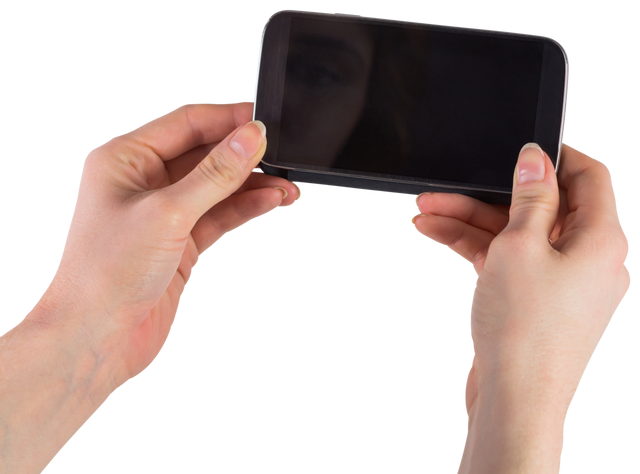 Hands Holding Smartphone with Transparent Background for Mockup - Download Free Stock Videos Pikwizard.com