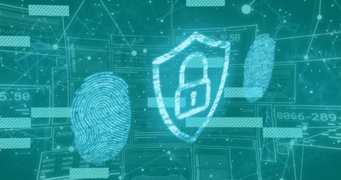 Digital Security Concept with Padlock and Fingerprint Background - Download Free Stock Images Pikwizard.com
