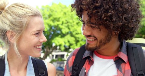 Smiling Friends Enjoying a Sunny Day Outdoors