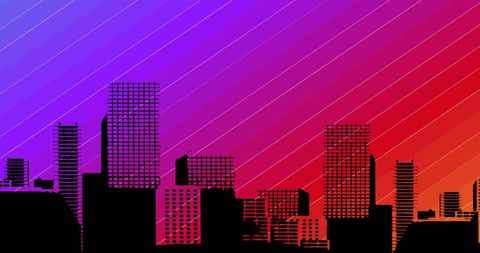 Colorful city silhouette celebrating lgbtq pride and equality