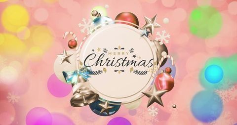 elegant christmas greeting with festive ornaments - Download Free Stock Images Pikwizard.com