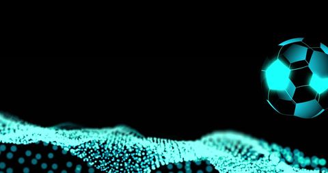 Futuristic Digital Football with Glowing Effects