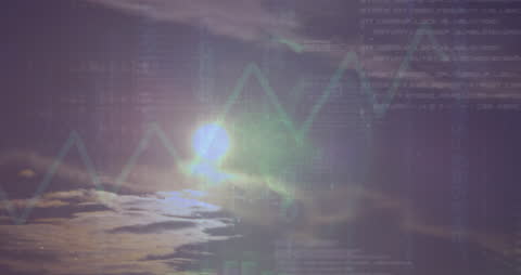 Global Data and Graphs Overlay Reflecting Digital Economy