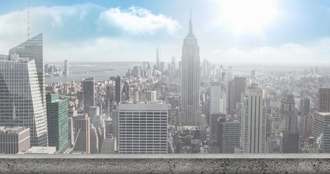 Modern City Skyline with Iconic Skyscrapers Under Clear Sky - Download Free Stock Images Pikwizard.com
