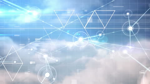 Abstract Geometric Network Overlay with Cloud Background