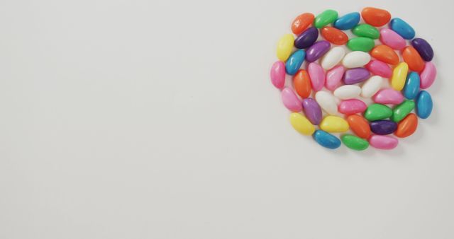 Colorful Jelly Beans Arranged in Circle on White Background - Download Free Stock Images Pikwizard.com