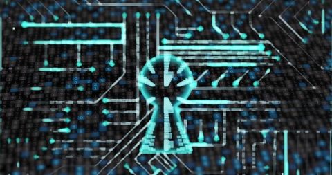 Digital Network and Security Interface with Lock Icon - Download Free Stock Images Pikwizard.com