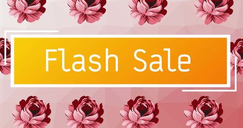 Retro Floral Patterns with Flash Sale Announcement - Download Free Stock Images Pikwizard.com