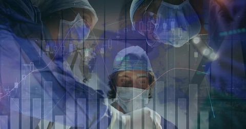 Surgeons Collaborating in Operating Room with Technology Overlays