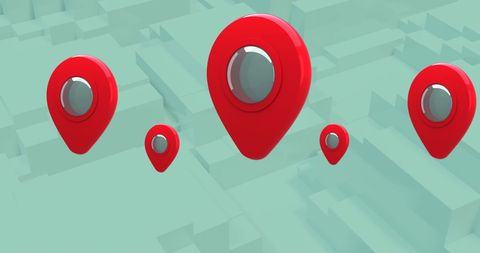Innovative 3d gps location markers concept with moving blocks