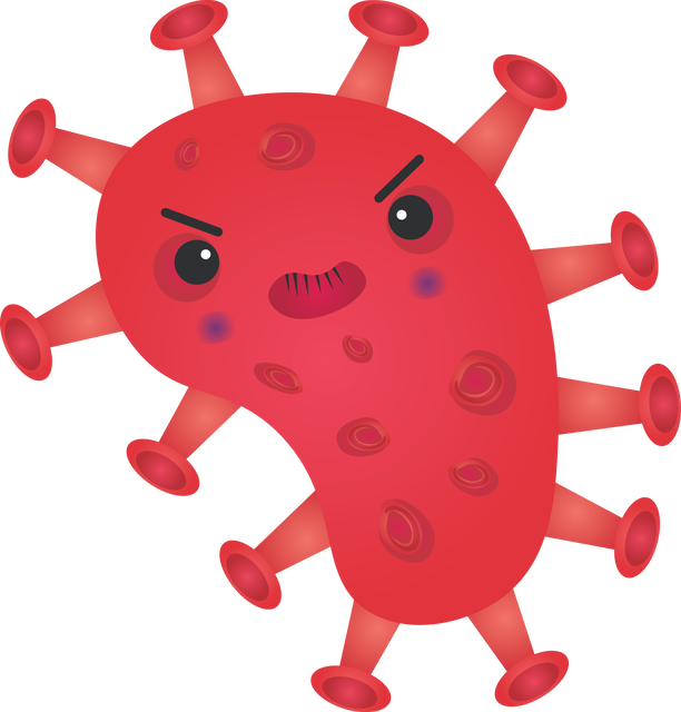 Transparent Angry Red Virus Cell PNG Vector for Shapes and Pandemic Concepts - Download Free Stock Videos Pikwizard.com