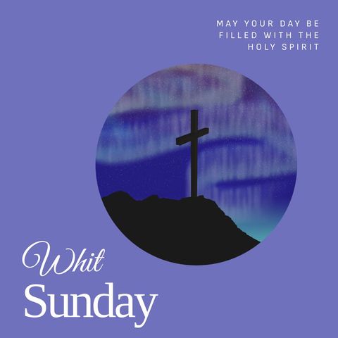 Whit Sunday Christian Cross Against Starlit Sky - Download Free Stock Templates Pikwizard.com