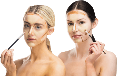 women beauty tutorial with transparent contour techniques - Download Free Stock Videos Pikwizard.com