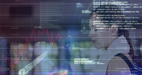 Technology Overlaid on Woman Exercising for Digital Innovation