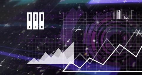 Futuristic Digital Data Analysis with Graphs and Cloud Icon - Download Free Stock Images Pikwizard.com