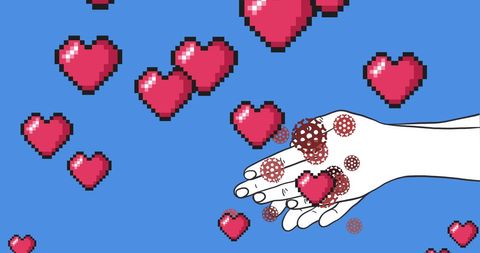 Digital Hearts and Coronavirus Art Highlights Hygiene