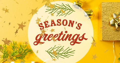 Holiday Celebration with Season's Greetings and Gifts